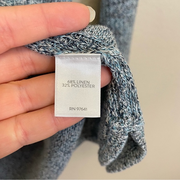 J.Jill Blue Crew Neck Linen Blend Pure Jill Pullover Sweater Size LP Coastal - Picture 8 of 8